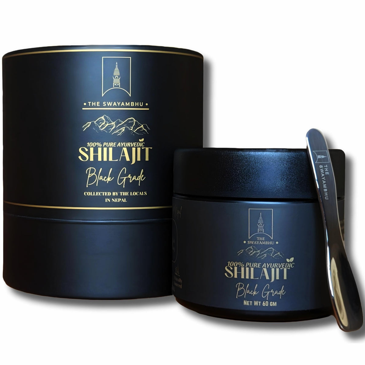Shilajit 100% Pure Nepalese Himalayan Shilajit Resin Honey infused- Black Grade - Authentic Ayurvedic Supplement from Mountains of Nepal - Hand-Harvested by Locals - Lab Tested- 150 Serving/60g